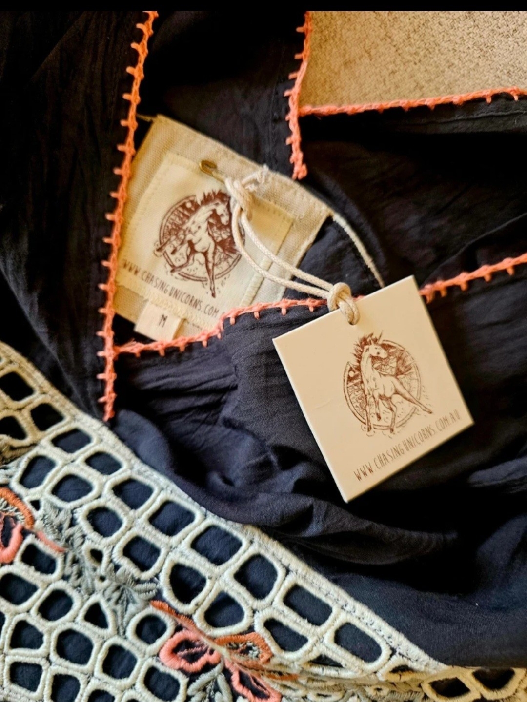 Chasing Unicorns “We’ve Got Tonight” Cotton Jumpsuit Medium New With Tags! — image 8 of 8